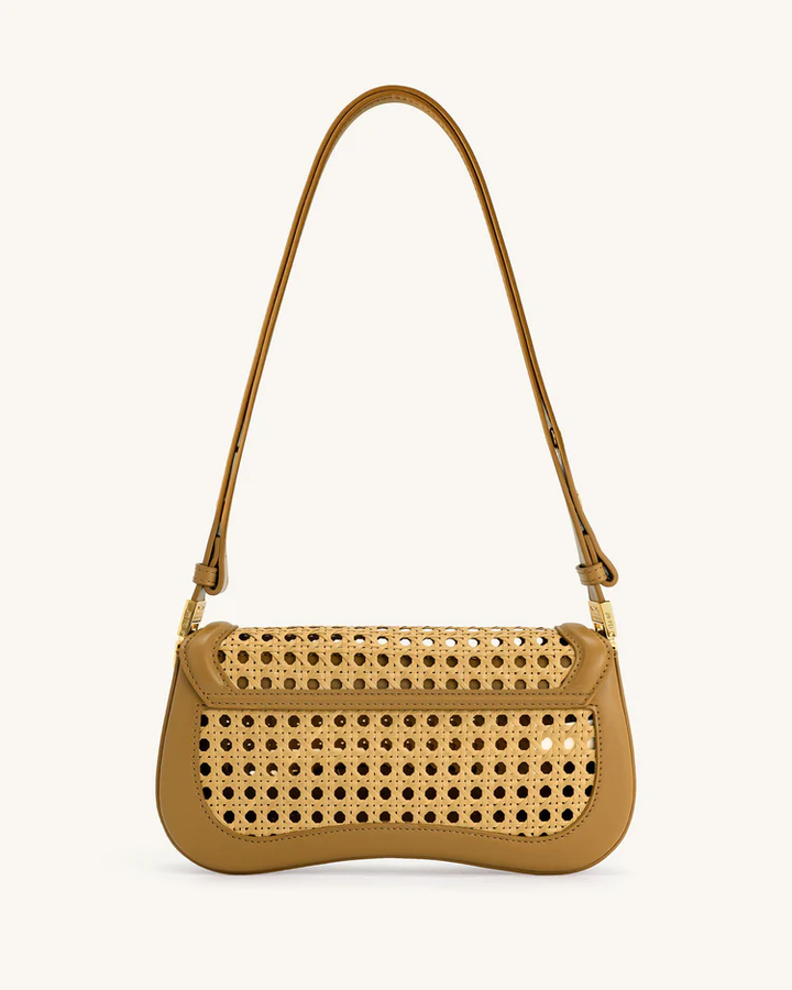 Joy Faux Bamboo Woven Shoulder Bag