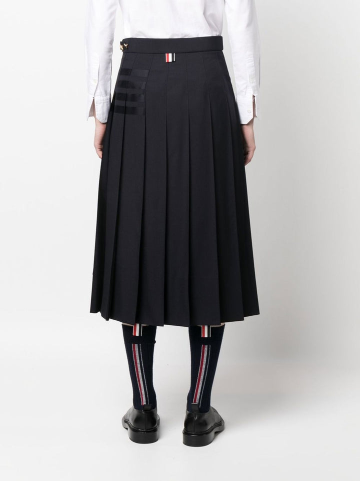 Below Knee Dropped Back Pleated Skirt