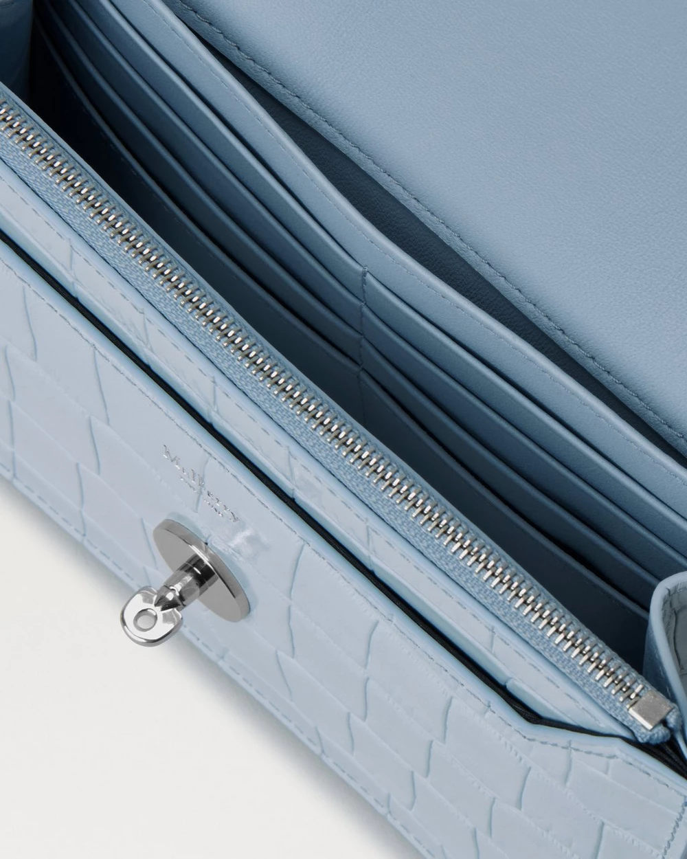 Small Darley Poplin Blue Shiny Small Croc