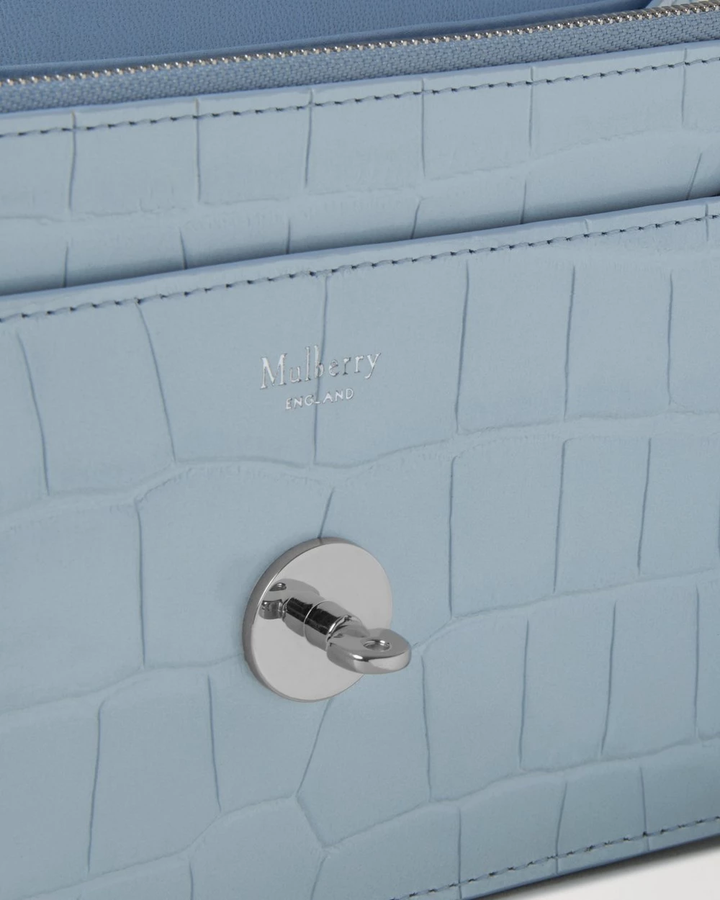 Small Darley Poplin Blue Shiny Small Croc