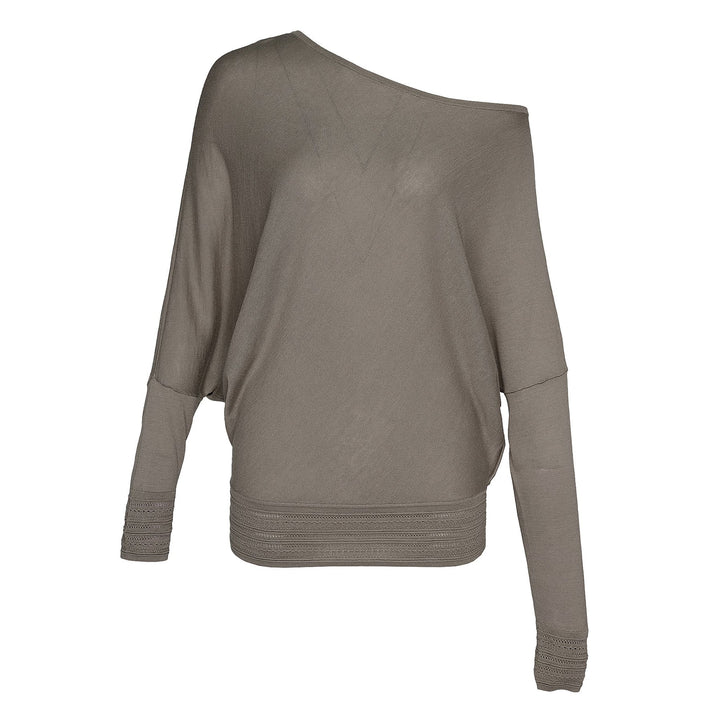 Silk Cashmere Off-Shoulder Sweater