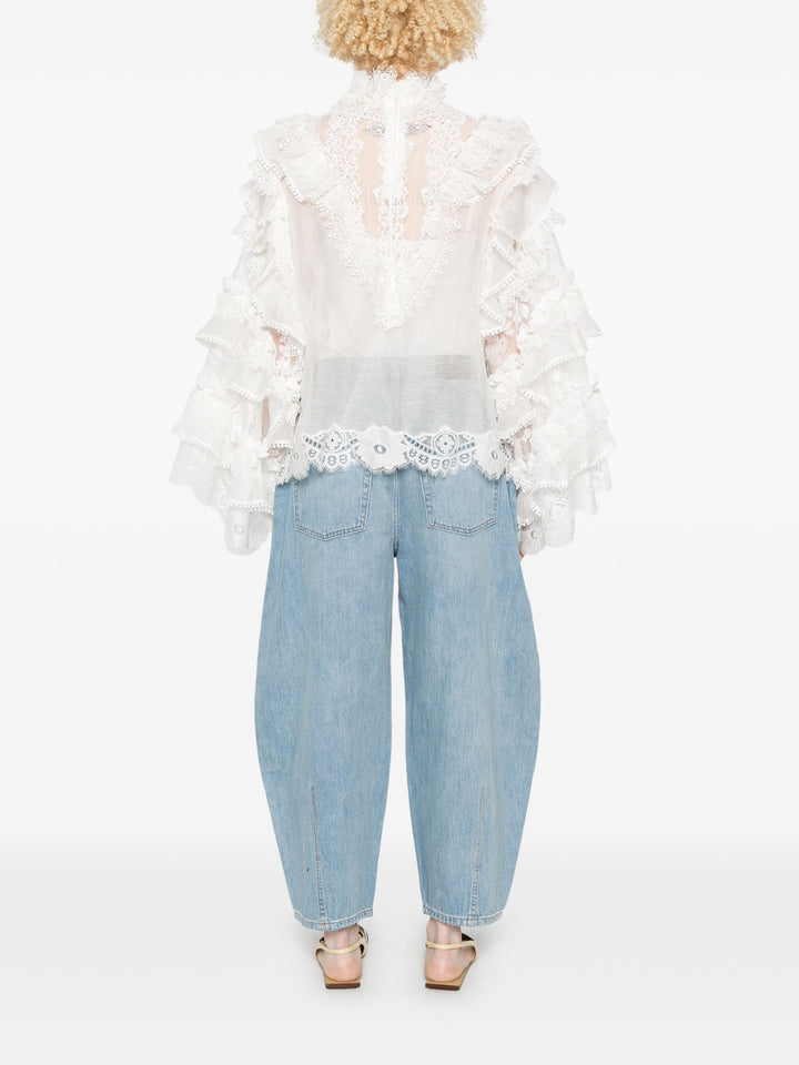 Crush Heart Trim Blouse