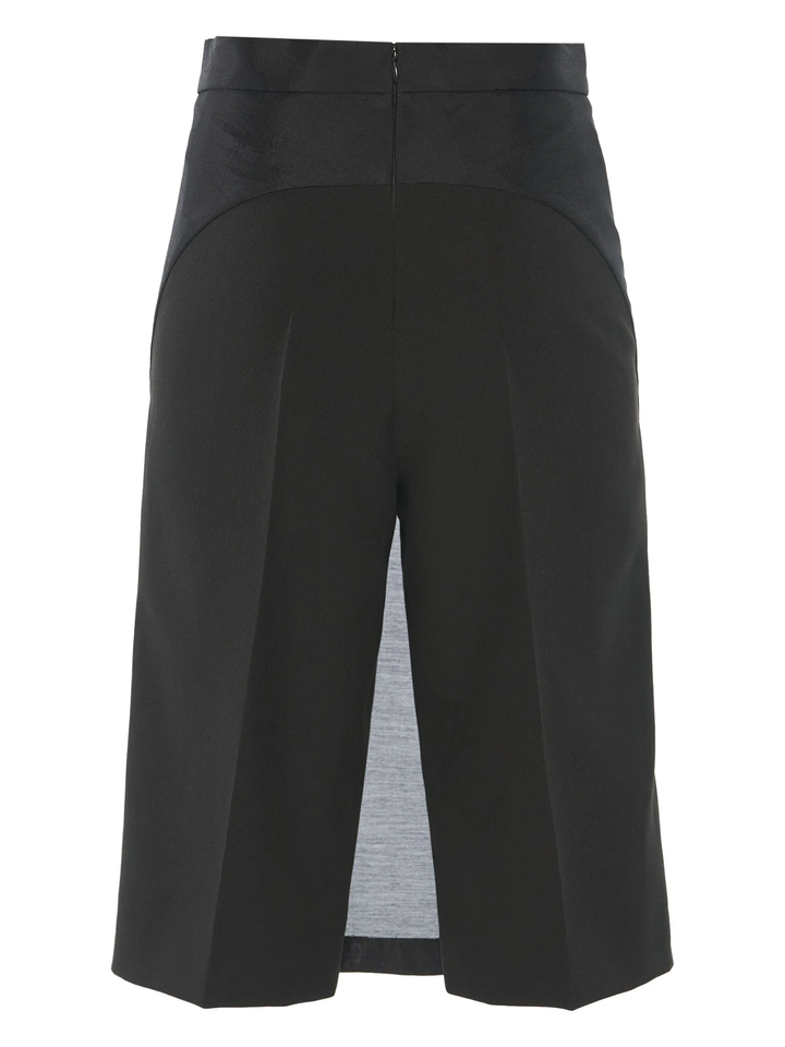 Black Hybrid Sheer Skort