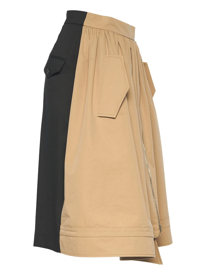 Beige Hybrid Shirring Skort