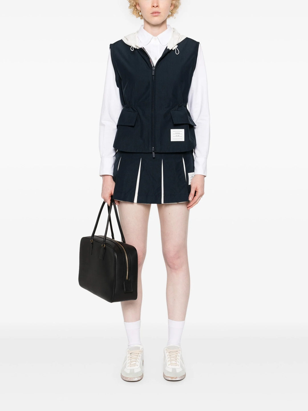 Ripstop Box Pleat Mini Skirt
