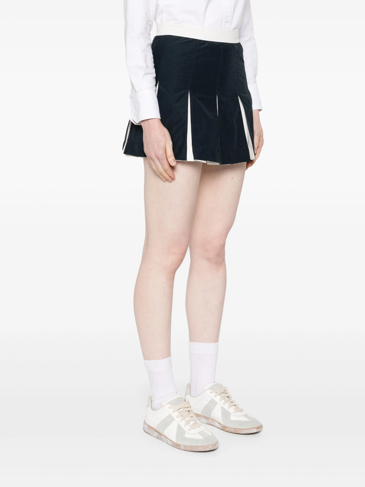 Ripstop Box Pleat Mini Skirt