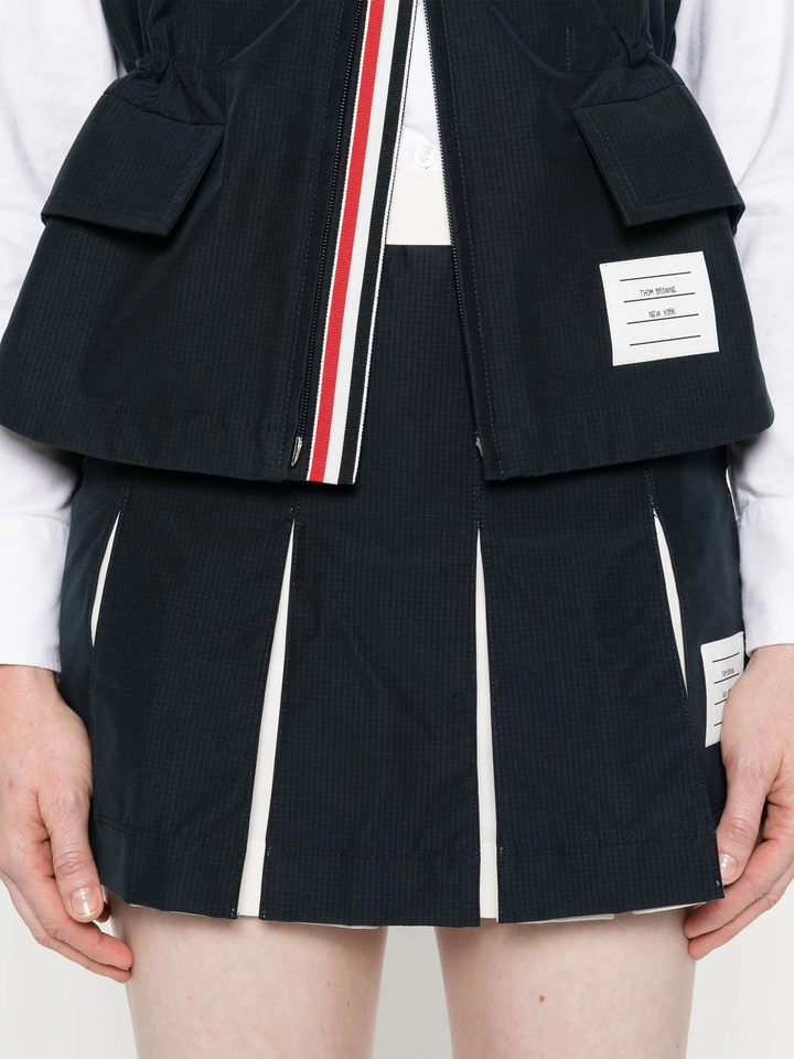 Ripstop Box Pleat Mini Skirt