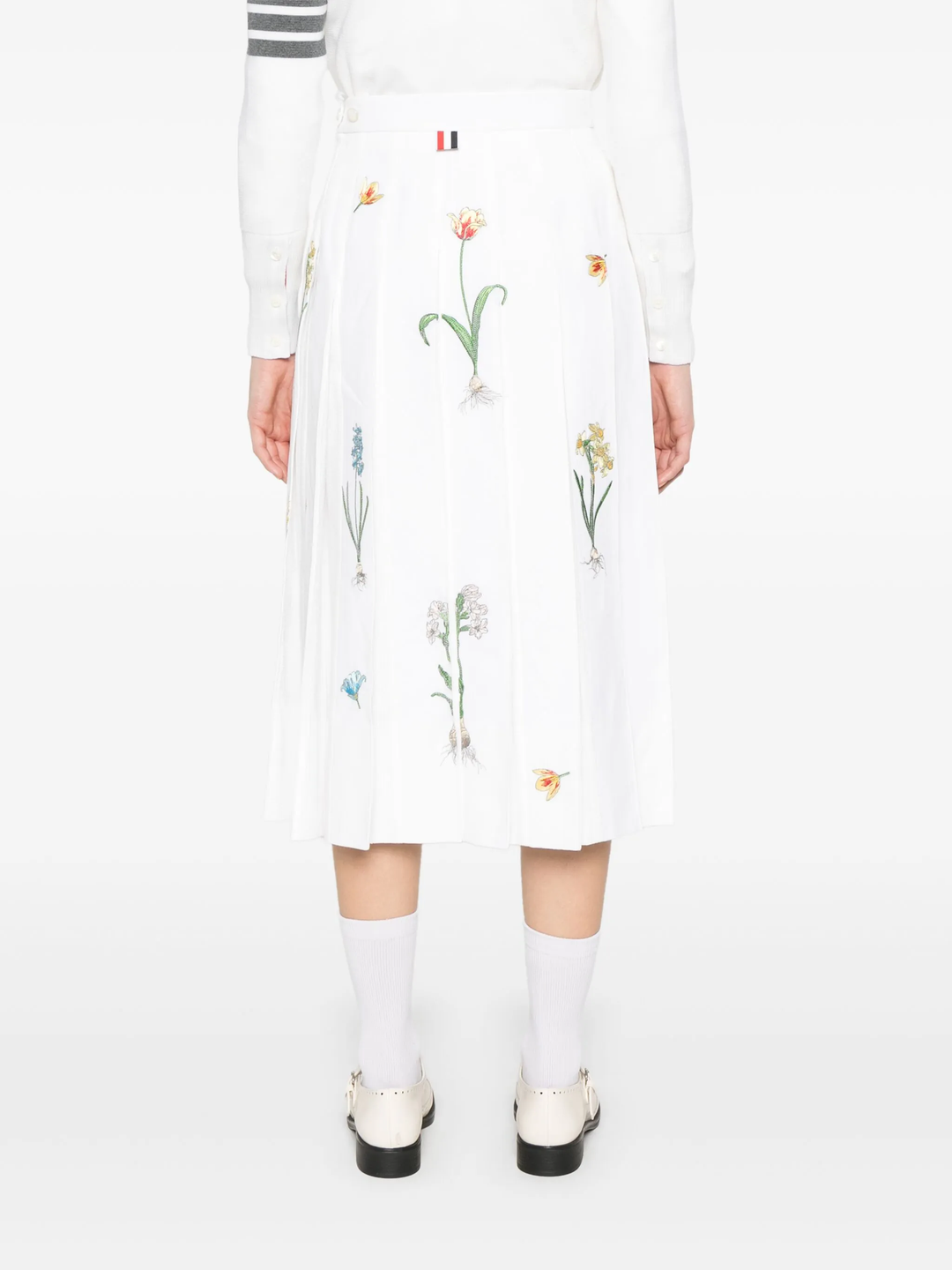 Botanical Flower Pleated Skirt