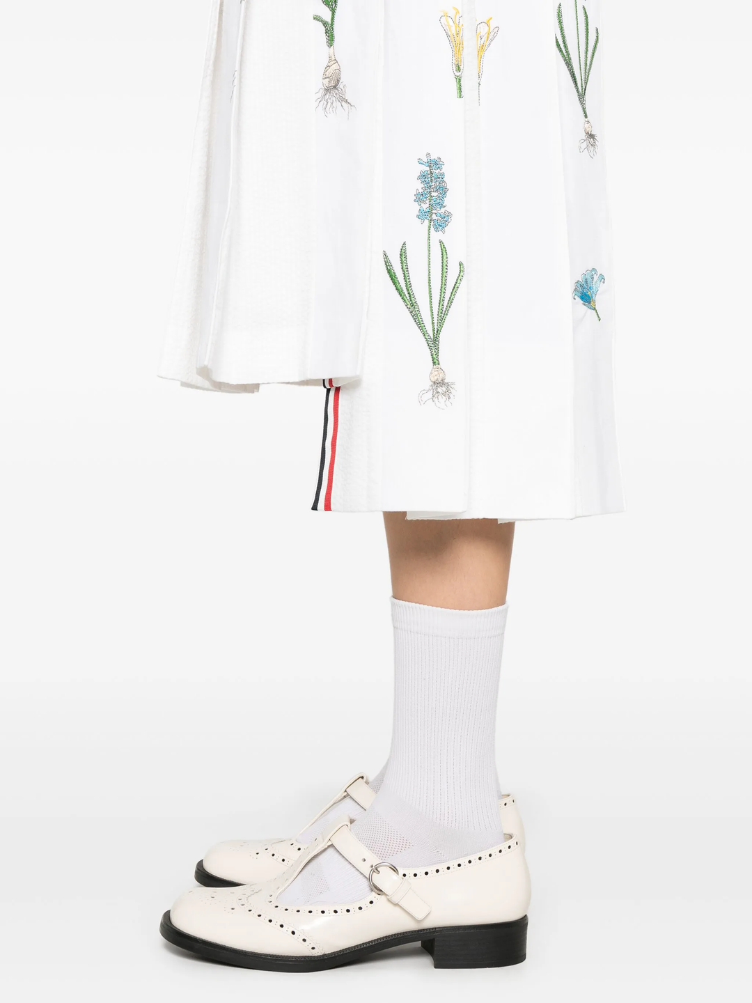 Botanical Flower Pleated Skirt