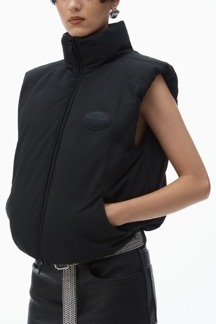 Puffer Vest With Logo Patch