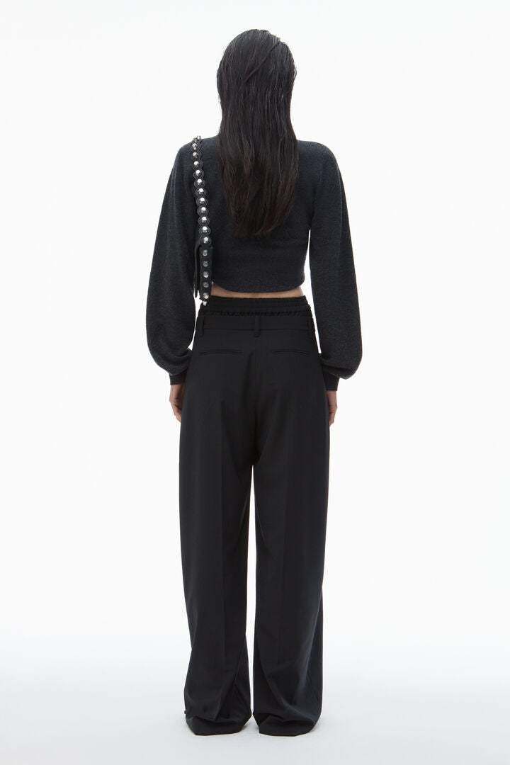 Pre-Styled Boxer Pleated Trouser