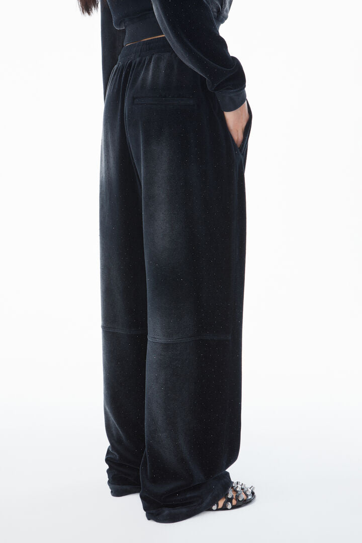 Crushed Velour Clear Bead Sweatpant