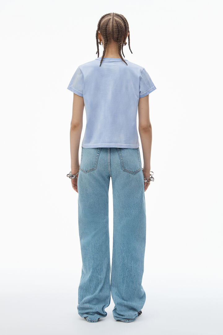 Puff Logo Shrunken Tee In Cotton Jersey