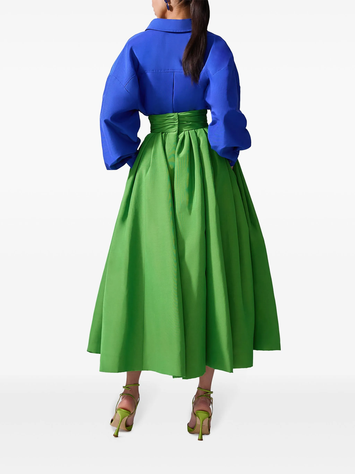Midi Skirt With Cummerbund Waist