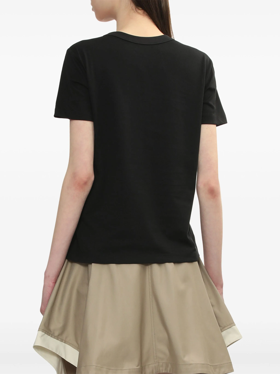 Cropped Tee With Bouquet Embroidery