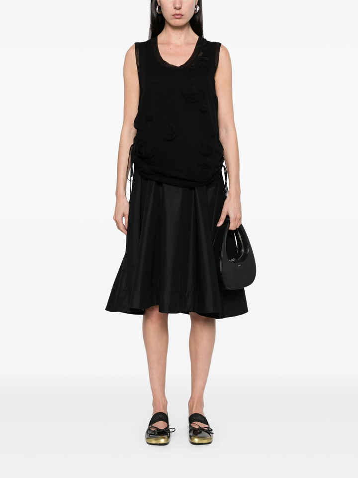 Gauze Combo Tank Dress With Rosettes
