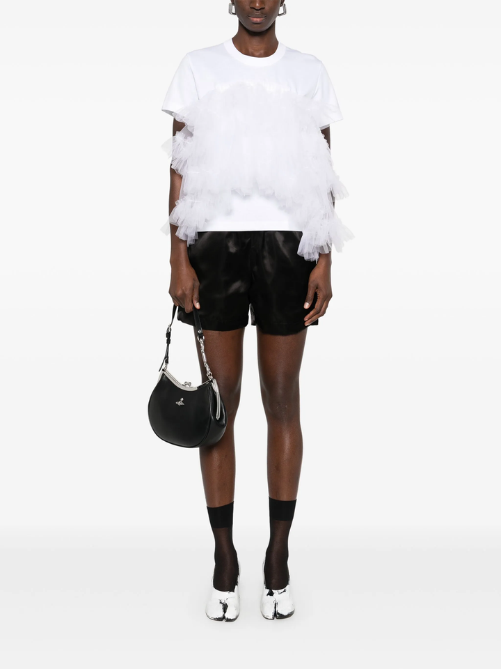 Cotton Ponte Nylon Tulle Tee