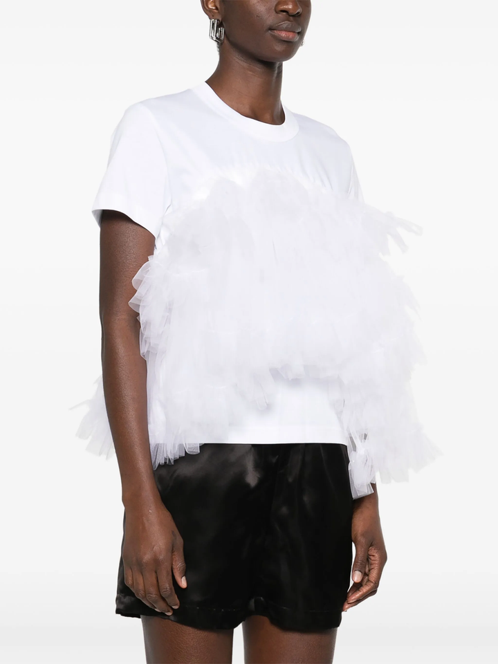 Cotton Ponte Nylon Tulle Tee