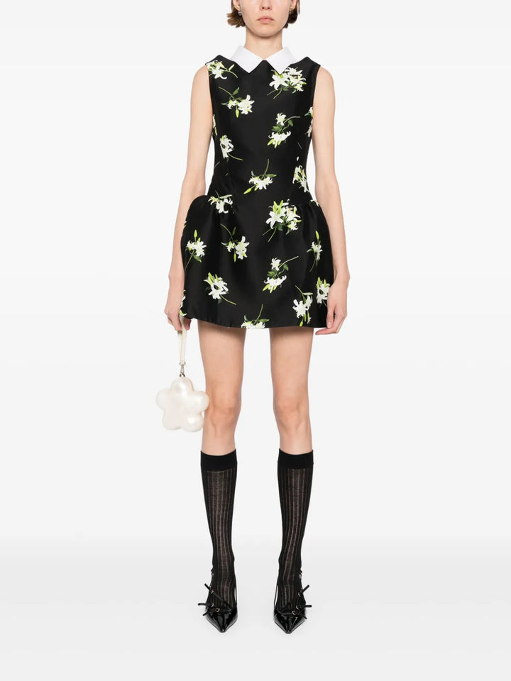 Shirtneck Patchwork Sleeveless Dress