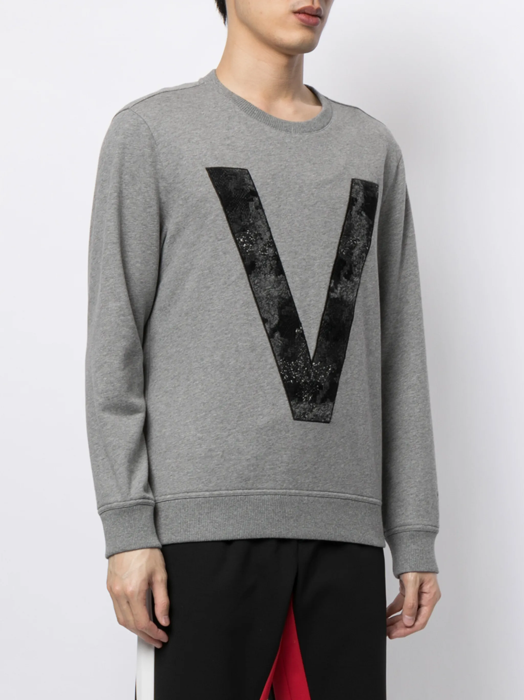 Cut&Sew Long Sleeve Crew Neck Sweatshirt