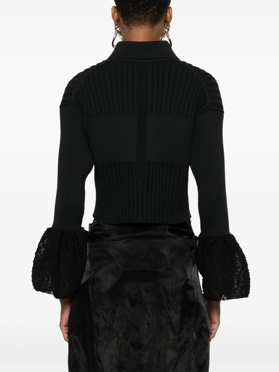 Fluted Ornament Cropped Shirt