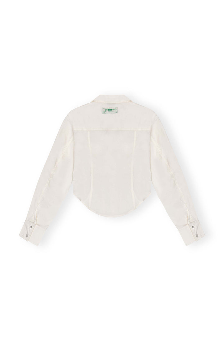 Washed Stretch Cotton Corset Shirt