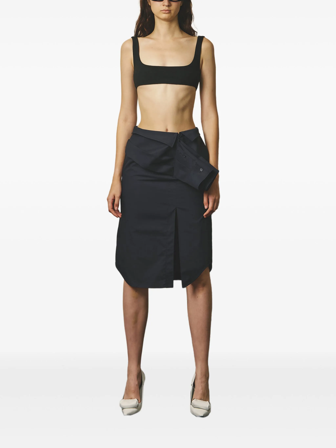 Shirt Layered Midi Skirt