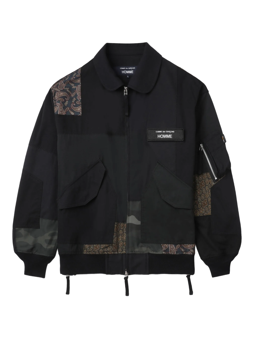 Cotton Nylon Back Satin X Multi Patch Jacket