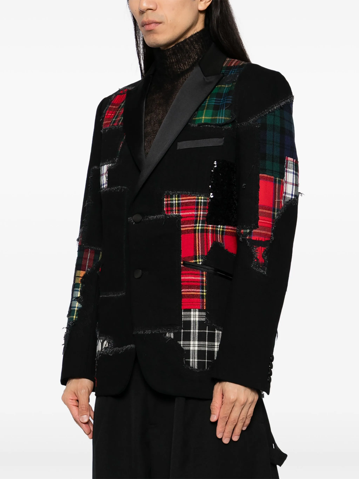 Cotton Denim x Multi Fabrics Patch Jacket