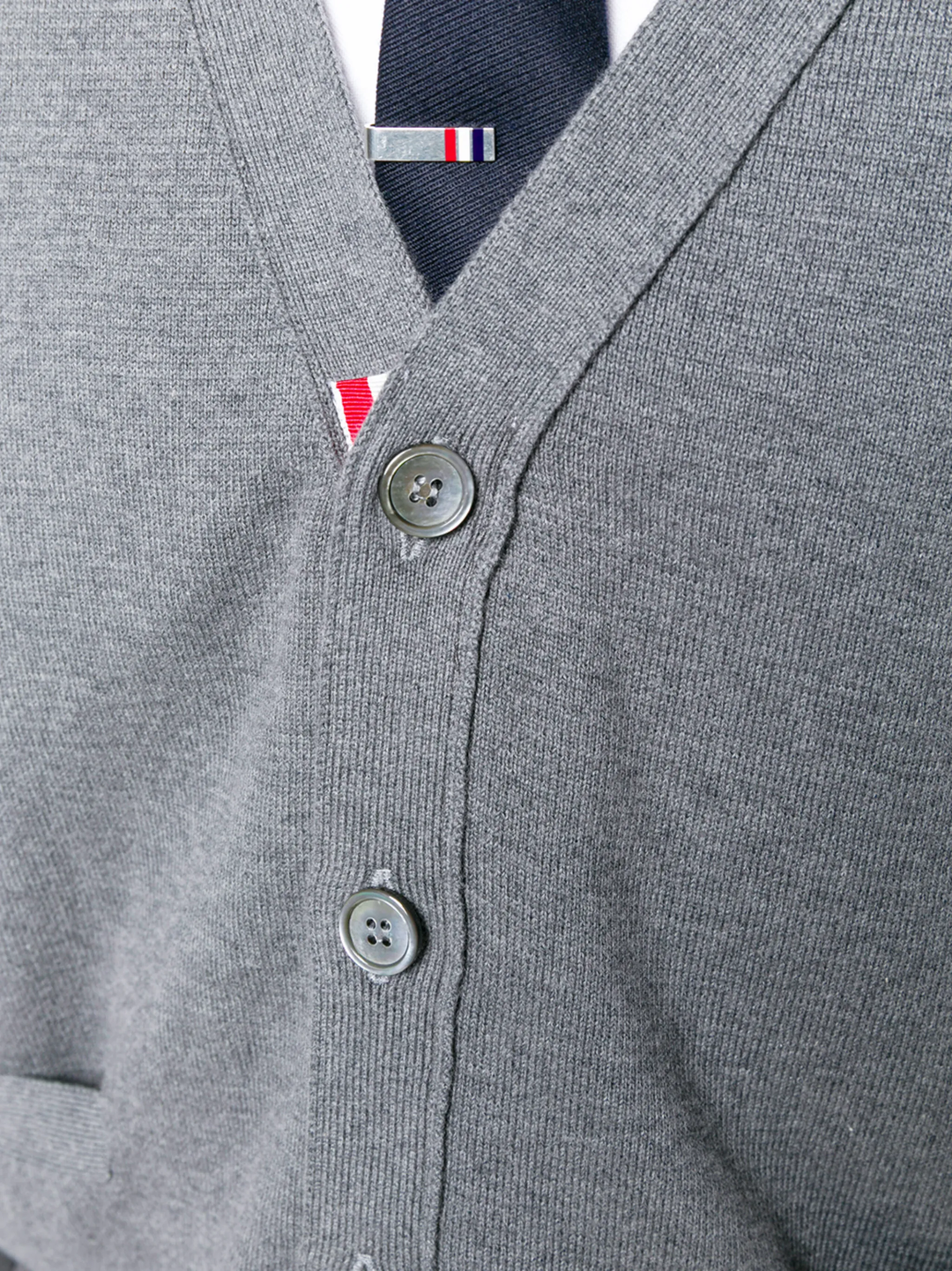 Cotton Crepe V-Neck Cardigan Men