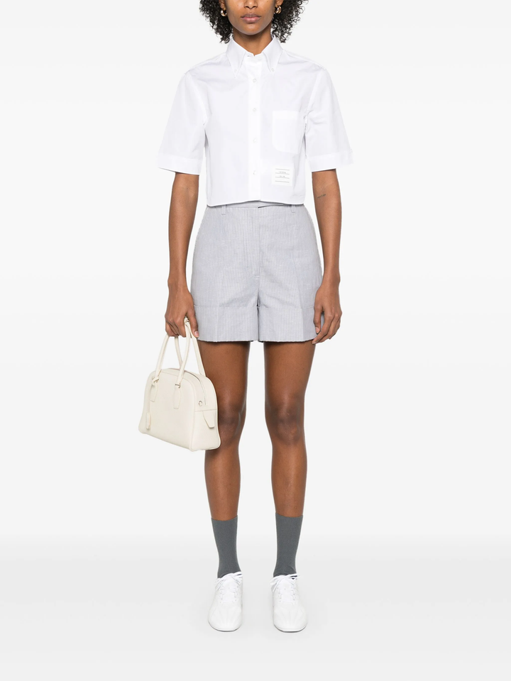 Poplin Cropped Short Sleeve Shirt