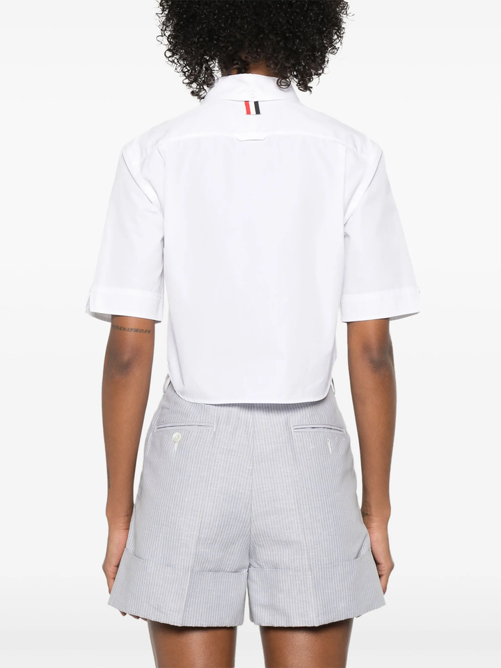Poplin Cropped Short Sleeve Shirt