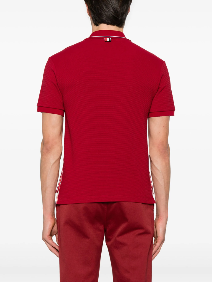 Cotton Waffle Rib Cuff Polo