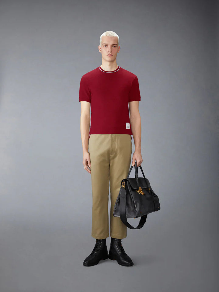 Cotton Waffle Rib Cuff Tee