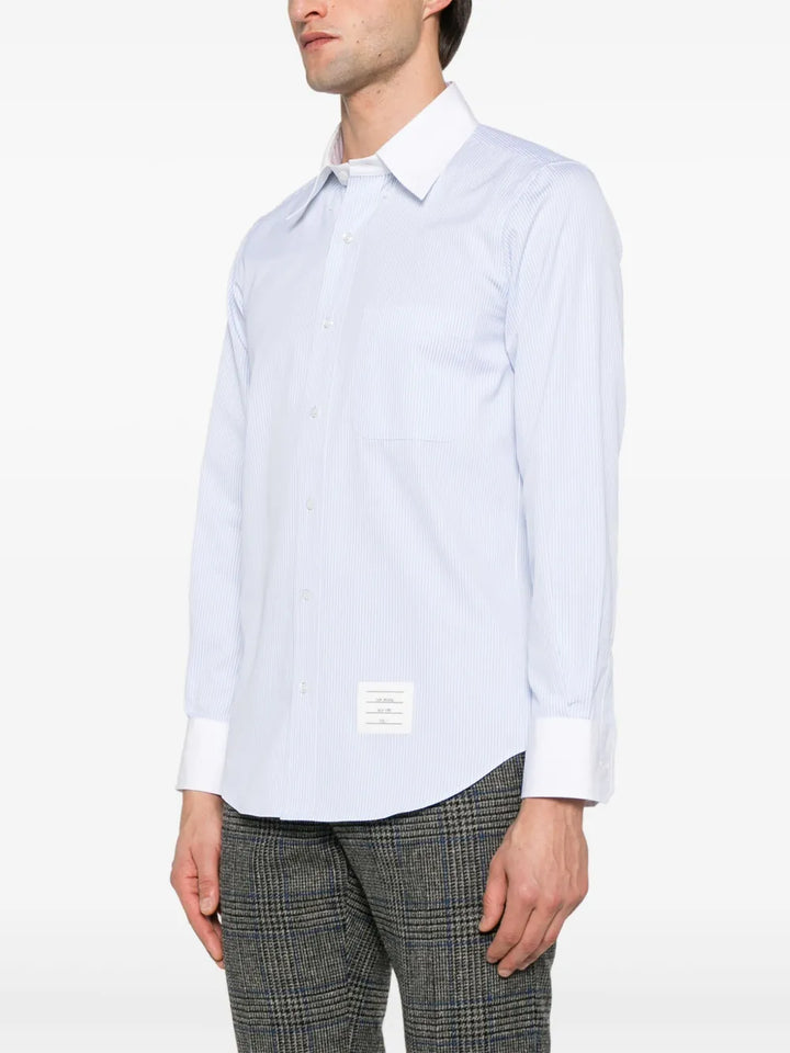 Micro University Striped Poplin Straight Fit Shirt