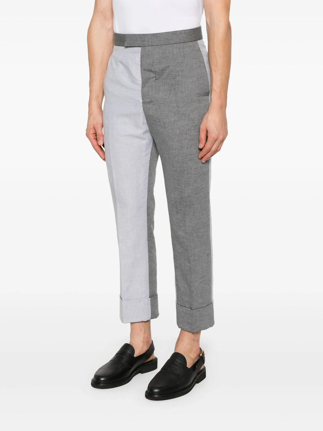 Tonal University Stripe Linen Cotton Trouser