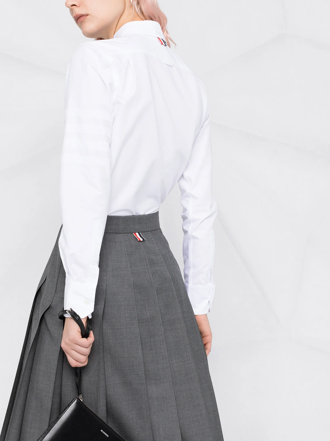 Twill Midi Pleated Skirt