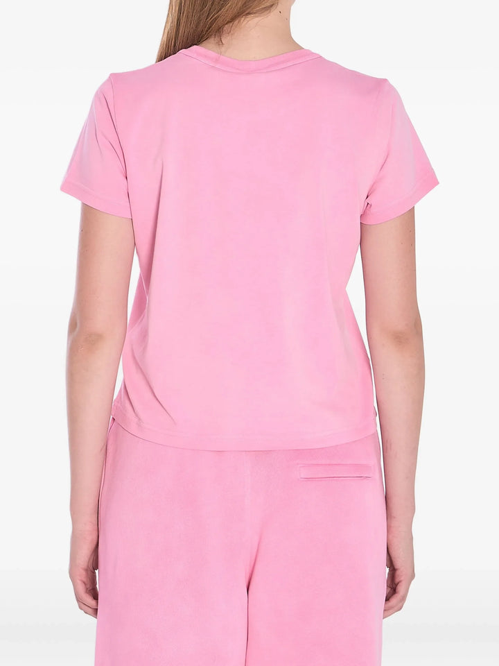 Shrunken Cotton Tee With Logo