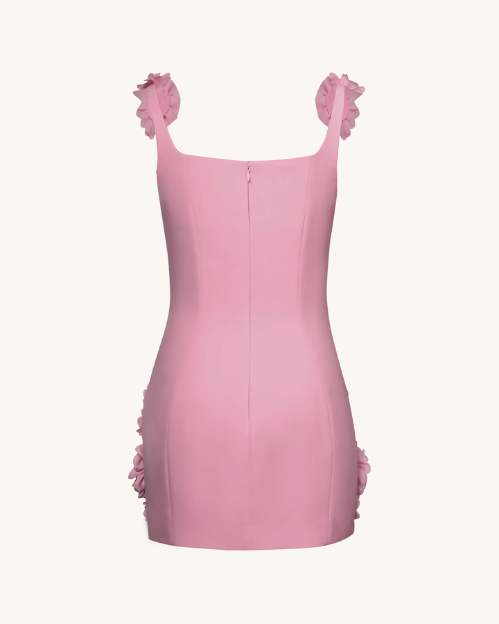 Elaina Rosette Applique Mini Dress