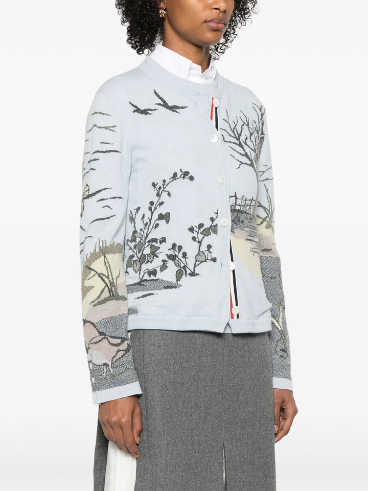 Scenic Intarsia Cashmere Cardigan
