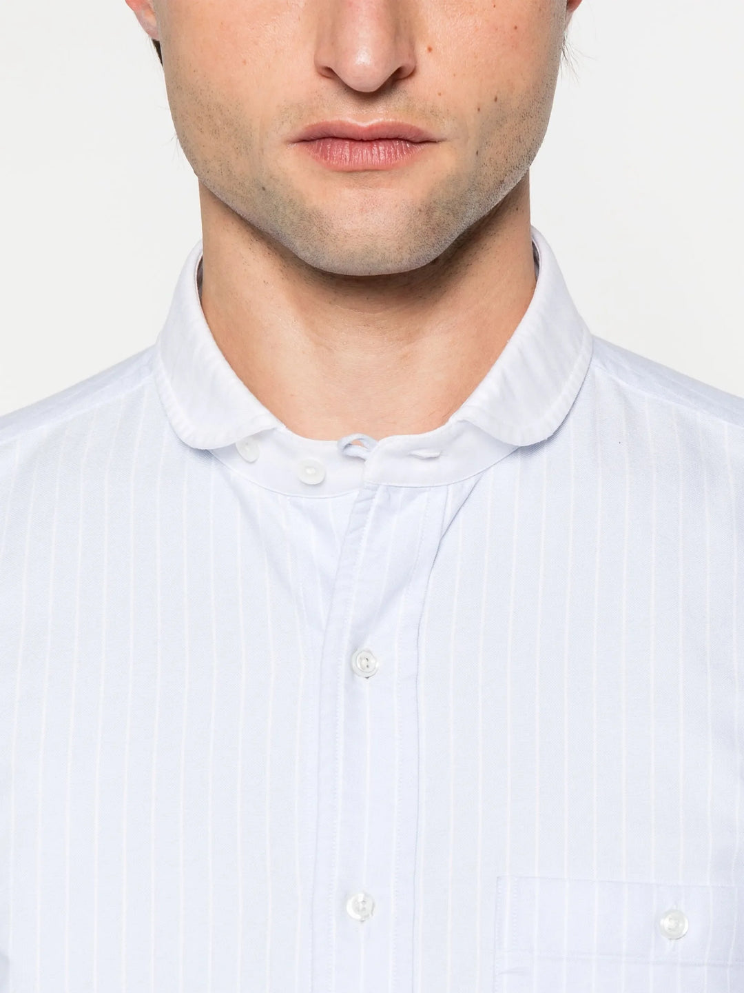 Pinstripe Oxford Shawl Collar Shirt