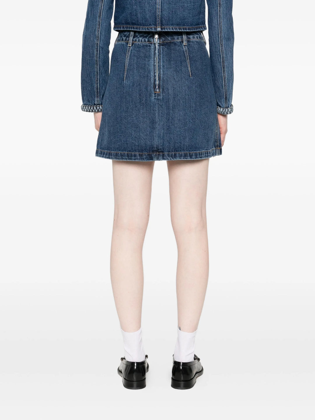 Denim Braided Mini Skirt