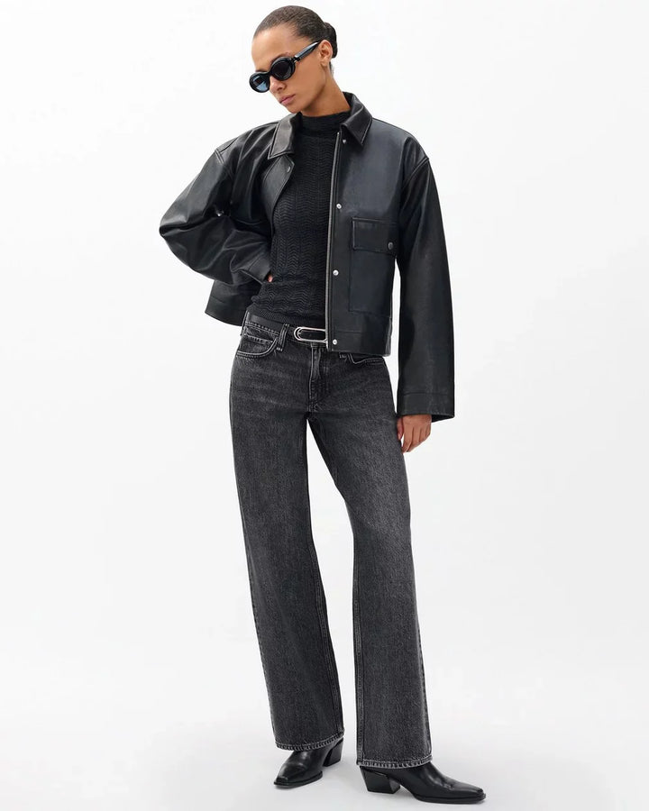 Saige Low-Rise Full Relaxed Straight Jeans