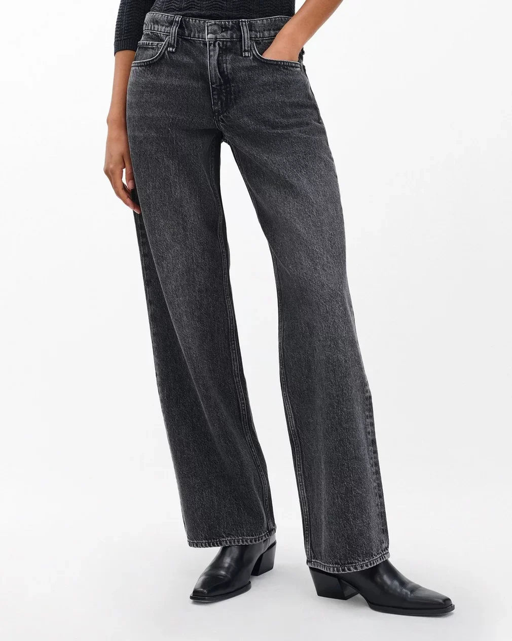 Saige Low-Rise Full Relaxed Straight Jeans