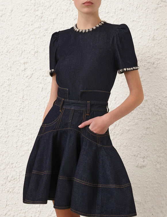 ZIMMERMANN Embellished Denim Top - view 2