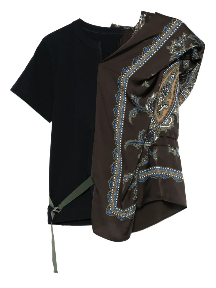Paisley Print x Cotton Jersey Top