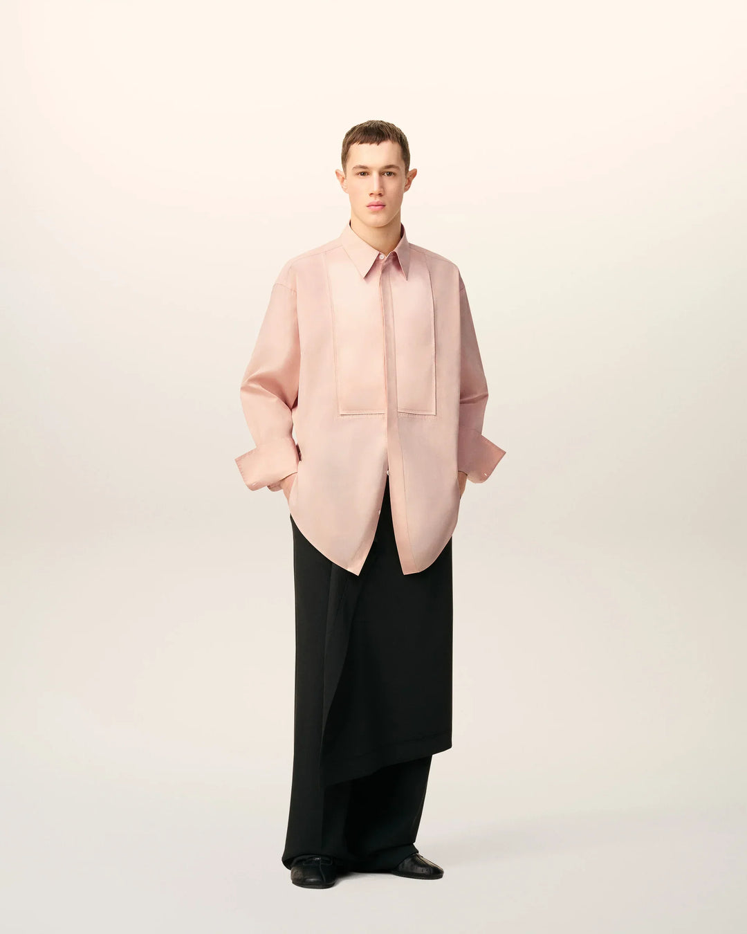 Cotton Poplin Satin Oversized Shirt