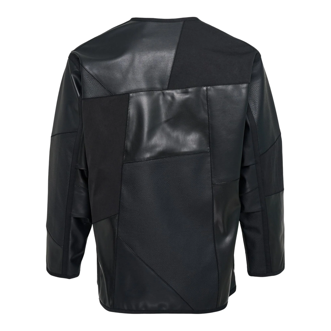 Synthetic Leather Mix Blouson