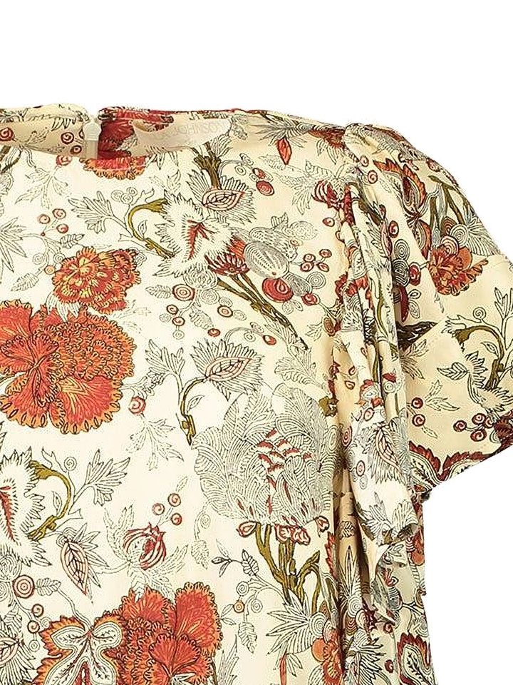 Lena Silk Flutter Sleeve Blouse