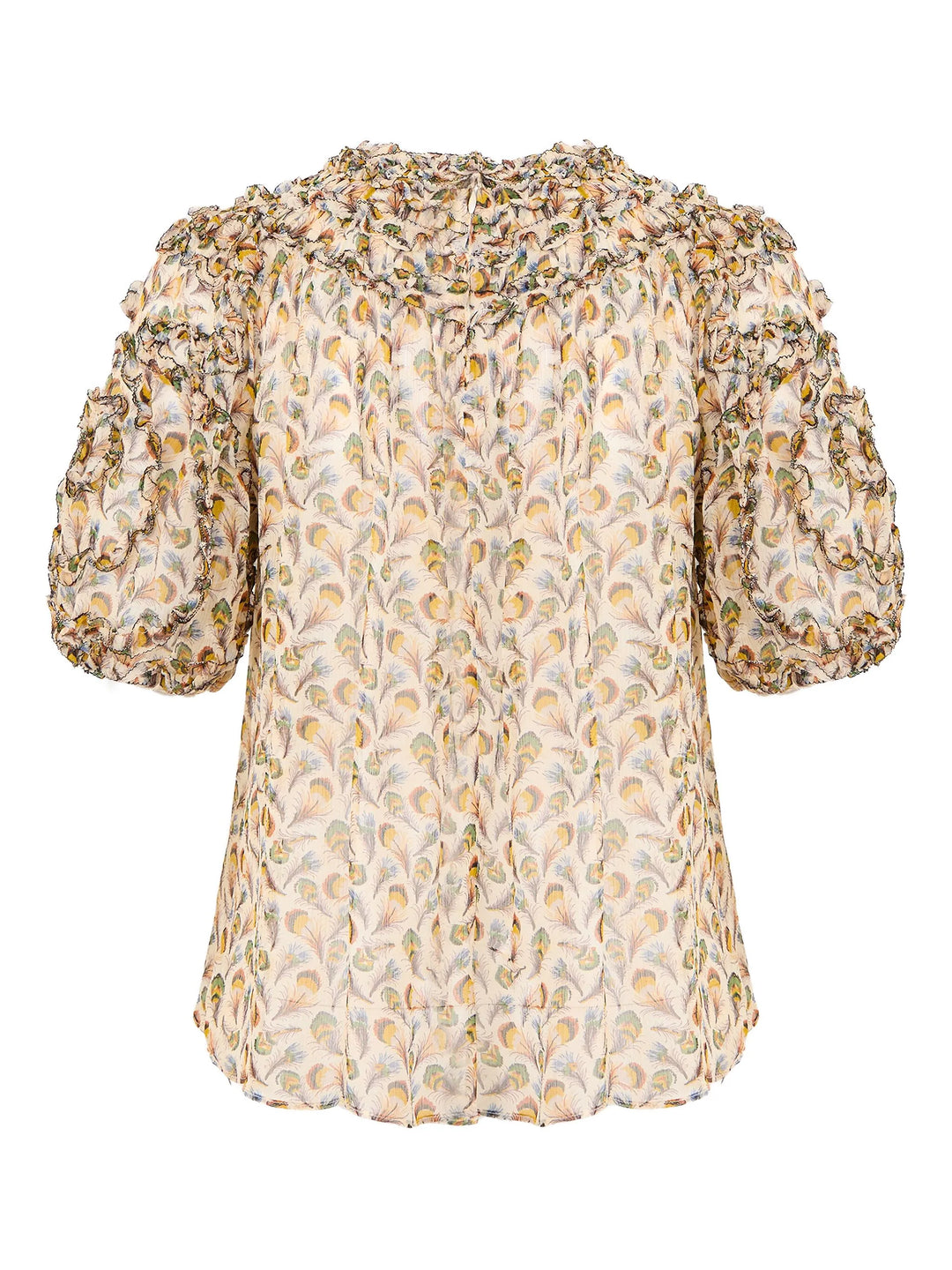 Isolda Silk Smocked Short Sleeve Top